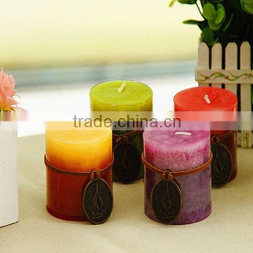 Texture round pillar candles