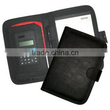 PVC LEATHER NOTE BOOK WITH CALCULATOR AND NOTEPAD