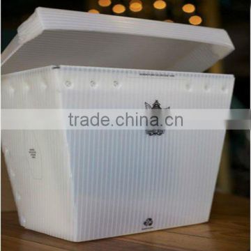 White corflute tote box with lid