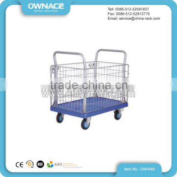 Warehouse Foldable Wire Mesh Roll Cage Trolley Hand Cart