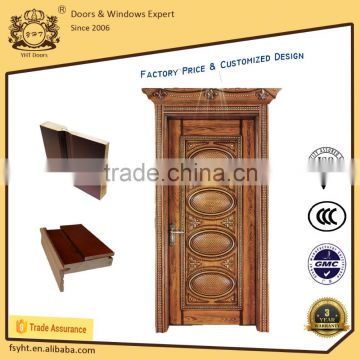 Most Popular 100% Solid Wood Interior Door with Luxury Hand Carving