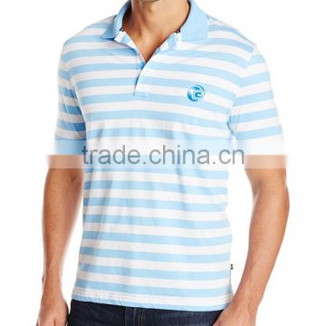 Men's Slim Fit Striped Button-Down Polo Shirt