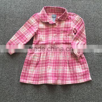 Wholesale Latest Fancy Tops Children Girls Pink Fannel Shirt