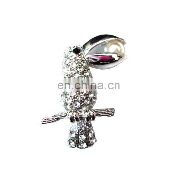 Fashion crystal woodpecker brooch