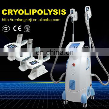 CE approved Cryo + RF + Cavitation 4 treatment handles cryolipolysis cool tech fat freezing slimming machine