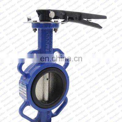 Bundor 150LB DN50 wafer butterfly valve with handle operation manufacturer