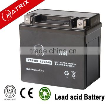 ytx5-bs 12V 5Ah maintenance free motorcycle battery with best price motorcycle battery
