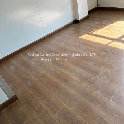 Foshan spot 9mm reinforced composite wood flooring old house renovation ground refurbished tooling floor black walnut wood color