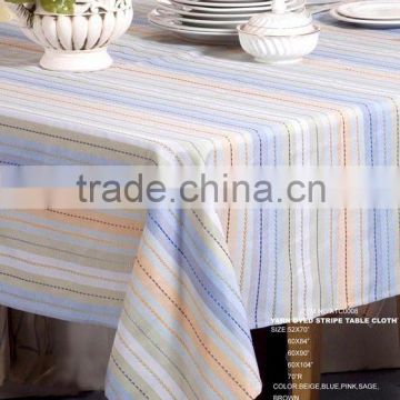 Custom Best Sell Easy Cleaning Yarn Dyed Stripe Table Cloth