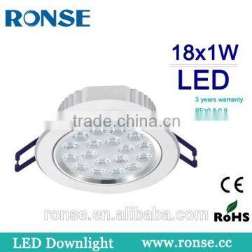 Ronse 18*1W aluminum recessed high power led ceiling light silver(RS-2043(C))