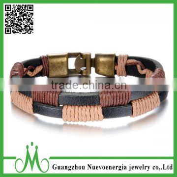 Double Genuine Leather Bracelet Bangle Band Wrap Wrist Cuff Rope Braided Alloy Clasp
