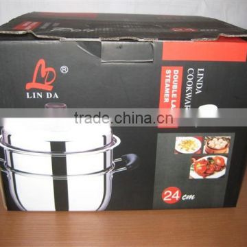 Stainless steel pot with steamer for india market