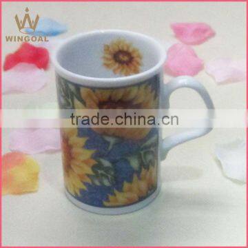 Porcelain mug with colorful decal