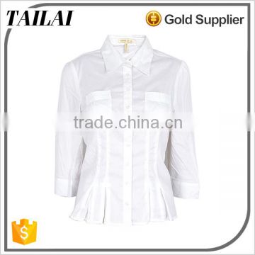 Clothing supplier New style Cheap Casual white cotton blouse
