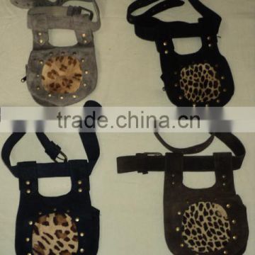 leather waist bags moneybelts bags with fur