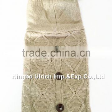 M66 fashion acrylic knit pattern hood pet sweater for winter