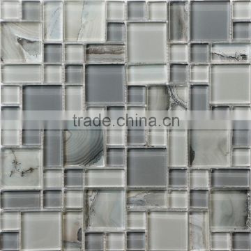 Ink Art Style Crystal Glass Mosaic Tile for Wall Decoration BDS-130