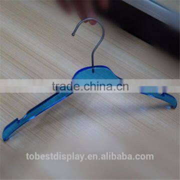 Fashion luxury acrylic blue plastic coat hangers,personalized coat hangers