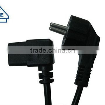 VDE power cords european standard power plug right angle