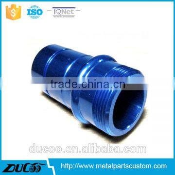 Hot sale bule anodized cnc machinery lathe parts