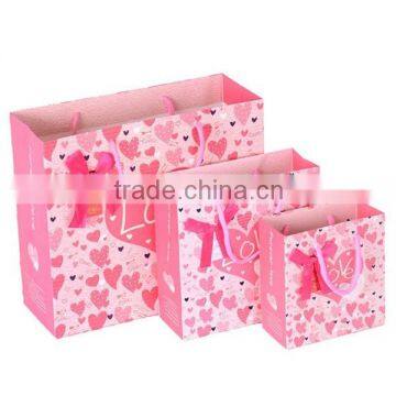 Pink Heart Paper Gift Bag Shopping Bag