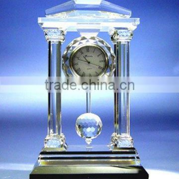 Arrival telephone crystal glass clock for business gift clock(R-1227