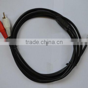 RJ12 6P4C to Red and White RCA Component Audio 7 feet in length for Stereophone Systems
