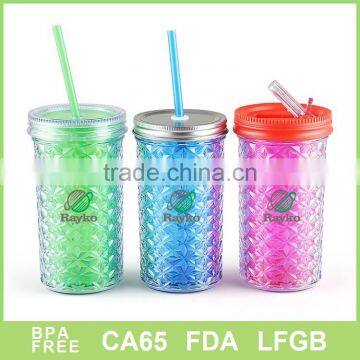 BSCI FDA LFGB DISNEY approved plastic soft drink mugs soft drink mugs manson jars with metal lid