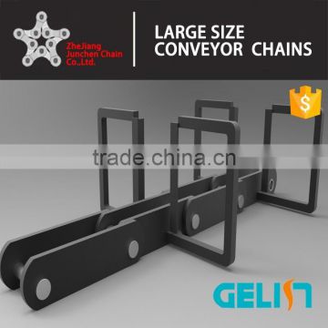 FU series large pitch custom design scraper Conveyor Chain with special attachments