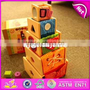 Creative intelligent nesting toys wooden baby stacking cups W13D089