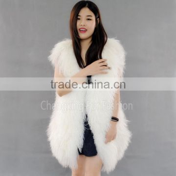 CX-G-B-101 Autumn Winter Genuine Mongolian Lamb Fur Vest