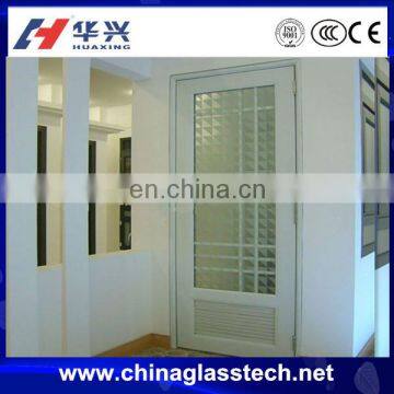 ce approved/certificate heat and sound proof float glass toilet pvc door design