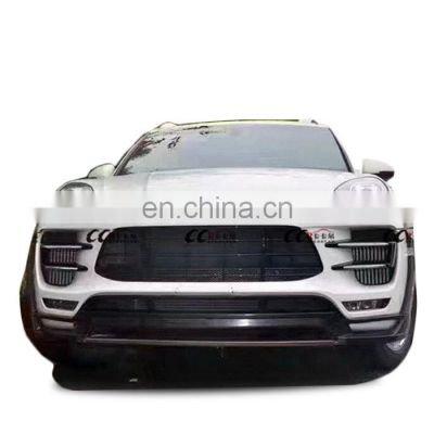 PP material HM style high quality wide body kit for Porsche macan front lip rear lip side skiets fender and wing spoiler