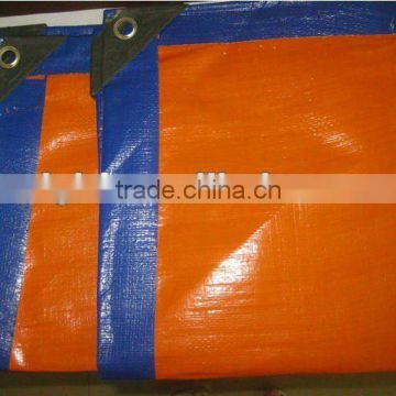 Orange and Blue quality Waterproof 100% PE Tarpaulin Sheet