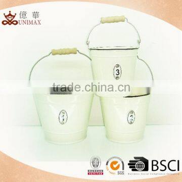 Outdoor decorative round water buckets with numbers