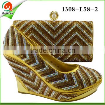hot selling 1308-L58 wholesale african matching shoes and bags
