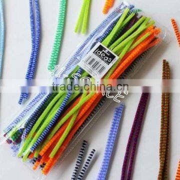 Chenille Stripe Stems 6mm x 300mm PK100 - Assorted