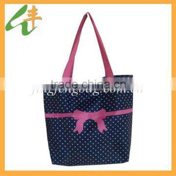 Customized cheap reusable shopping tote bag with bow