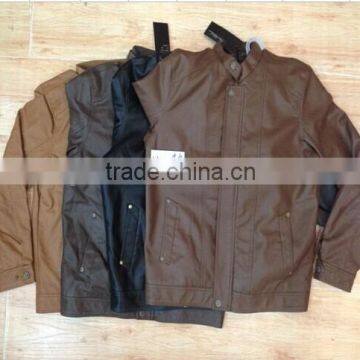 2014 men hot sale cheap PU/leather jacket stock