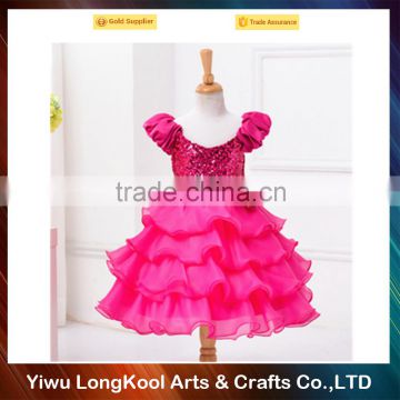 2016 Wholesale high quality bright pink tutu dress new model girl dress