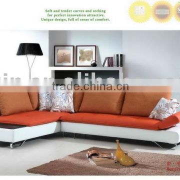 orange leather sofa/modern leather sofa set