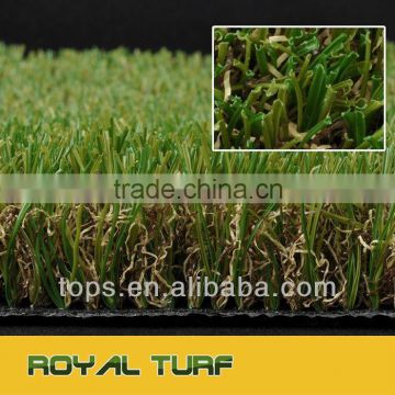 2014 new design non-falt synthetic lawn for garden with U shaped fiber