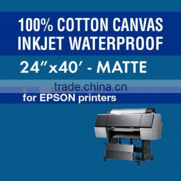 Exhibition Quality Matte inkjet Cotton Canvas for Inkjet - 24" x 40'