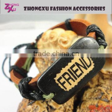 fashion high quality new friendship leather ox bone bracelet