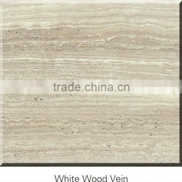 Chinese popular polished White Wood Vein white marble tile