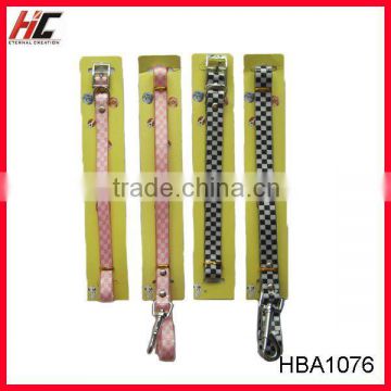 1.5cm and 2.0cm pink and black plaid dog collars and leashes sets