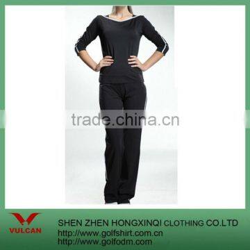dry fit black long sleeves Yoga suit,Bodybuilding suit of women