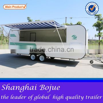 2015 hot sales best quality food caravan on street running double-layer stainless steel food caravan customized food caravan