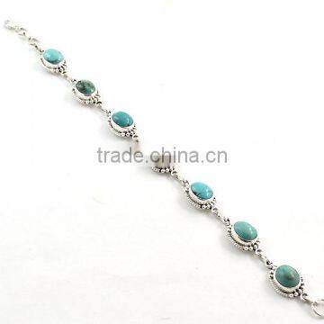 Silver jewelry turquoise bracelet wholesale Indian jewelry semi precious stone