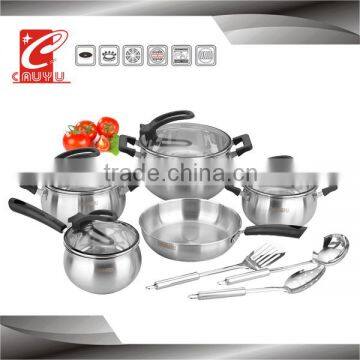 12 pcs stainless steel metal cooking pots